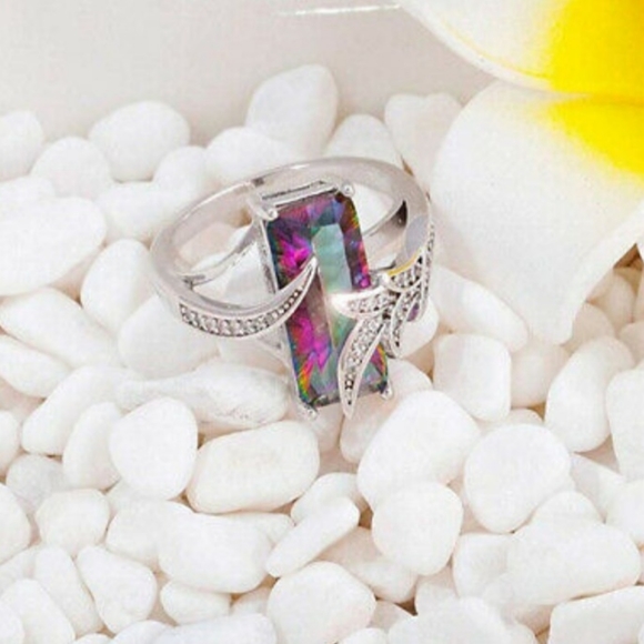 Rainbow Mystic Fire Topaz Ring - Picture 13 of 14